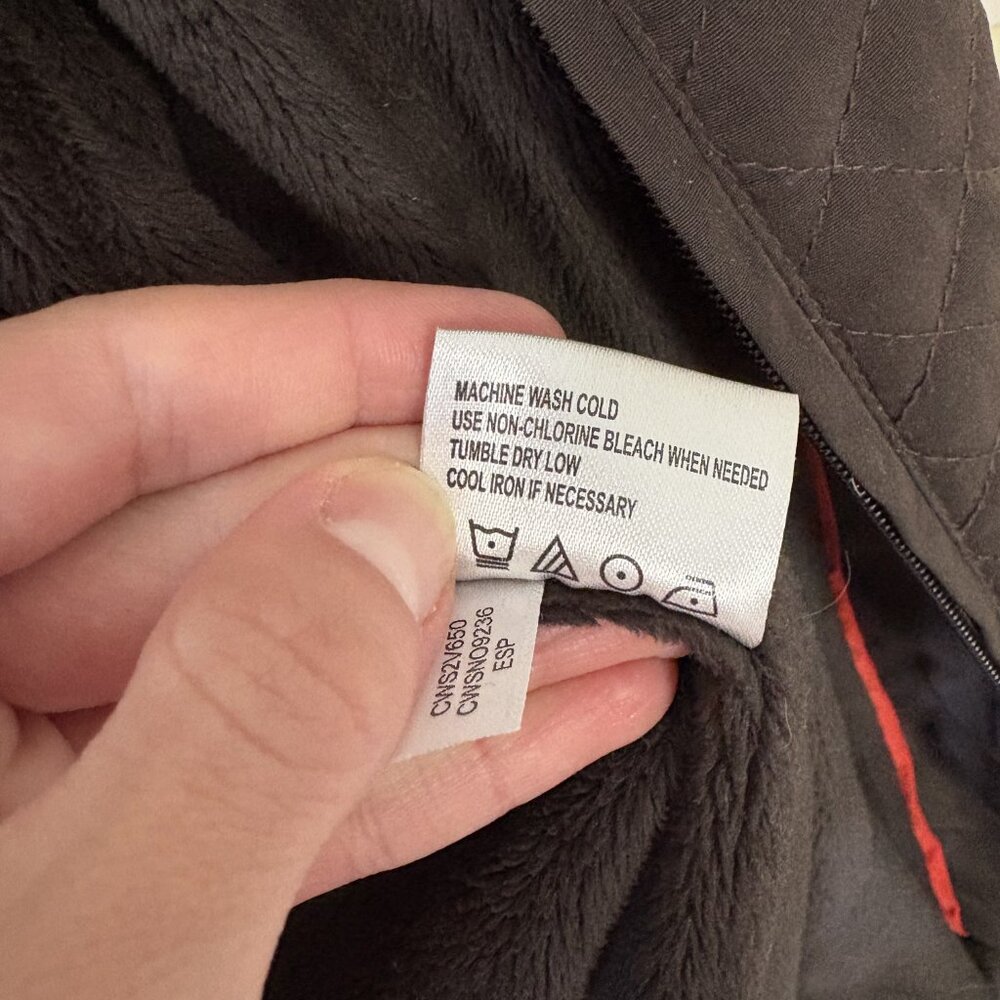 Calvin Klein Quilted Zip-Up Jacket, Dark Brown, Faux Fur Lined, Size M - Picture 8 of 8